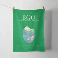 Thumbnail for Bergen Airport Flesland BGO - Seven-Rain Fjord Tapestry - Green