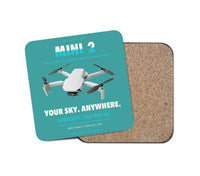 Thumbnail for DJI Mini 2 design on turquoise 1 piece coaster