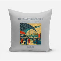 Thumbnail for VINTAGE G4300 - The Grand Terminal Echo - Designed Pillows design on lightgray