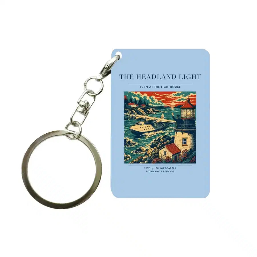 VINTAGE G4078 - The Headland Light - Designed Key Chain design on lightblue