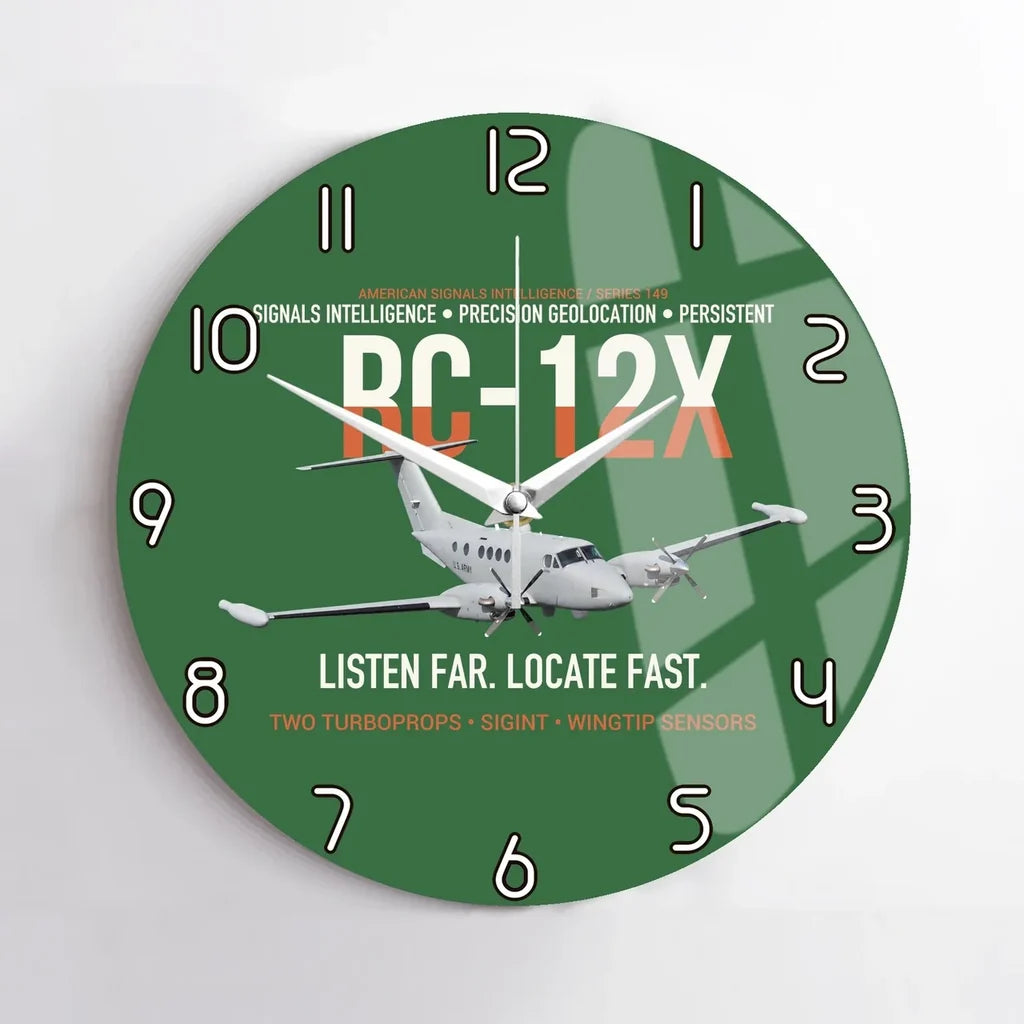 RC-12X Guardrail Signals From Above design on green no frame wall clock