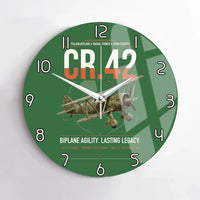 Thumbnail for Fiat CR.42 Falco design on green no frame wall clock