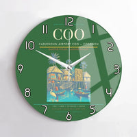 Thumbnail for Cadjehoun Airport (COO) design on green no frame wall clock