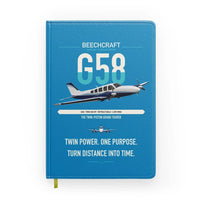 Thumbnail for Beechcraft Baron G58 design on turquoise notebook