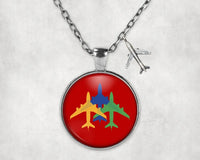 Thumbnail for Colourful 3 Airplanes Necklace - view 9