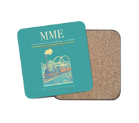 Thumbnail for Teesside International Airport (MME) design on turquoise 1 piece coaster