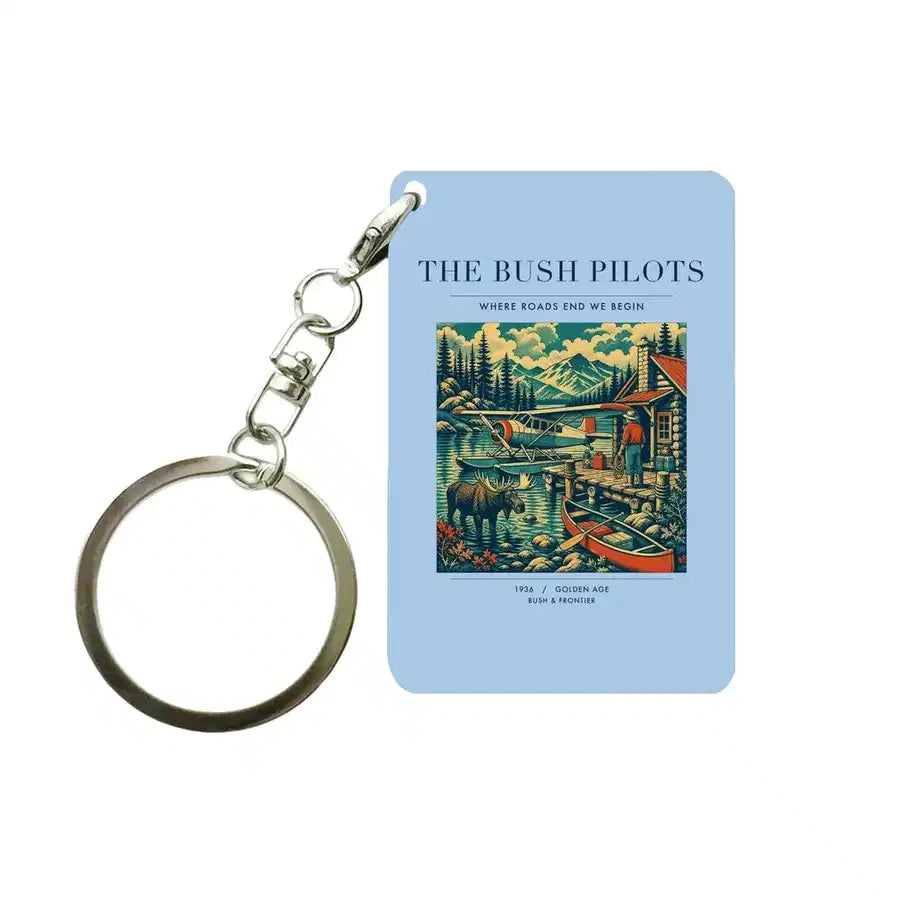 VINTAGE G4029 - The Bush Pilots - Designed Key Chain design on lightblue