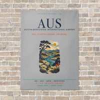 Thumbnail for Austin-Bergstrom International Airport AUS vertical canvas print - no frame - light gray background