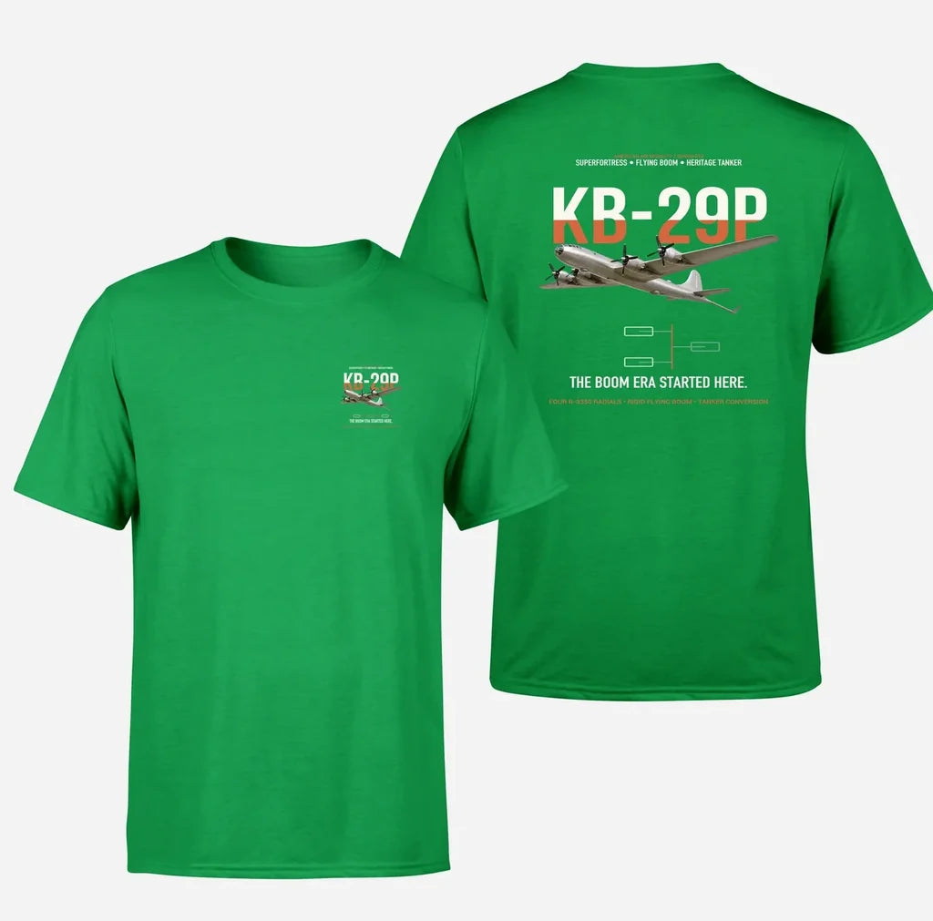 KB-29P SUPERFORTRESS design on green double-side t-shirt, double-side print