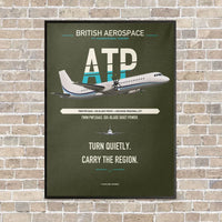 Thumbnail for British Aerospace ATP vertical canvas print - framed - green army background