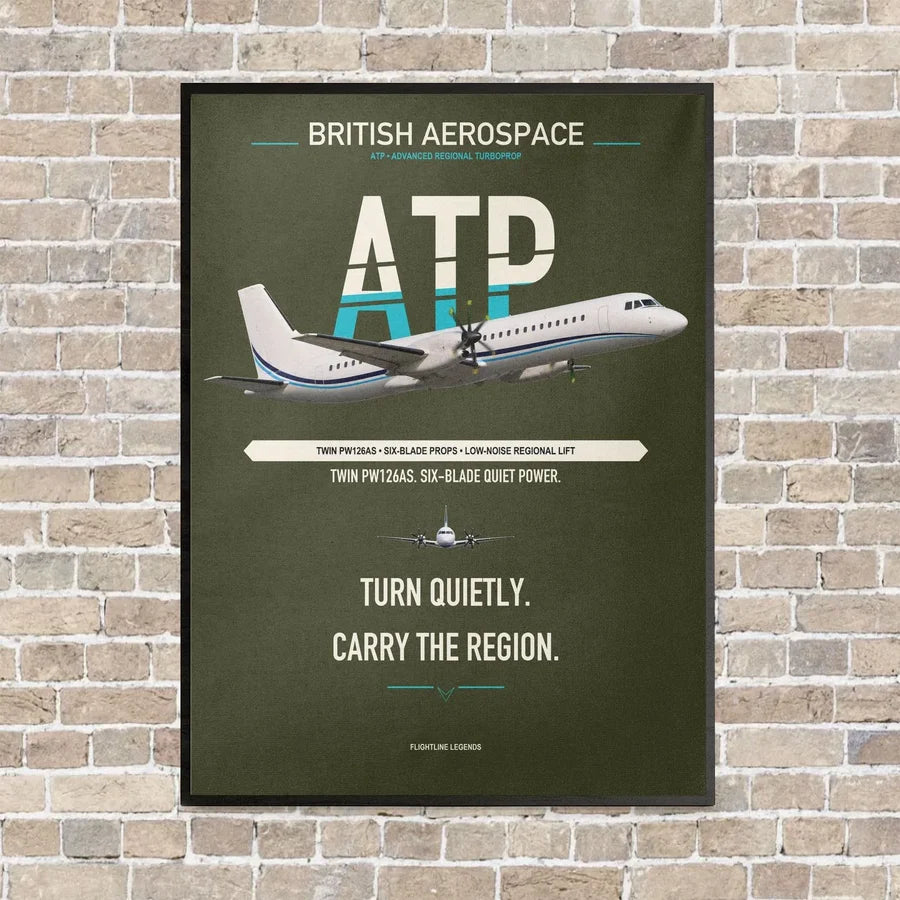 British Aerospace ATP vertical canvas print - framed - green army background