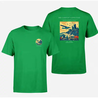 Thumbnail for VINTAGE G4447 - The Clifftop Castle Pass - Double-Side T-Shirt design on green double side t shirt