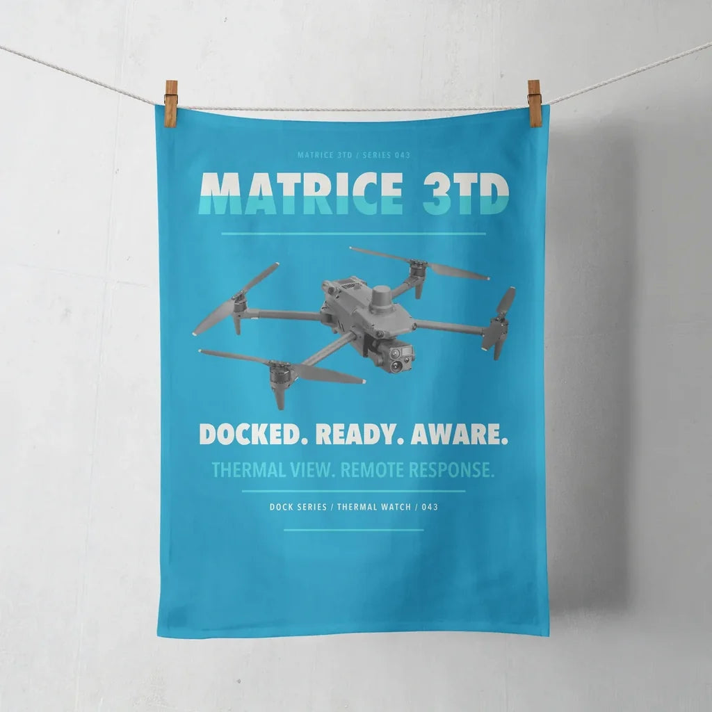 DJI Matrice 3TD design on turquoise towel
