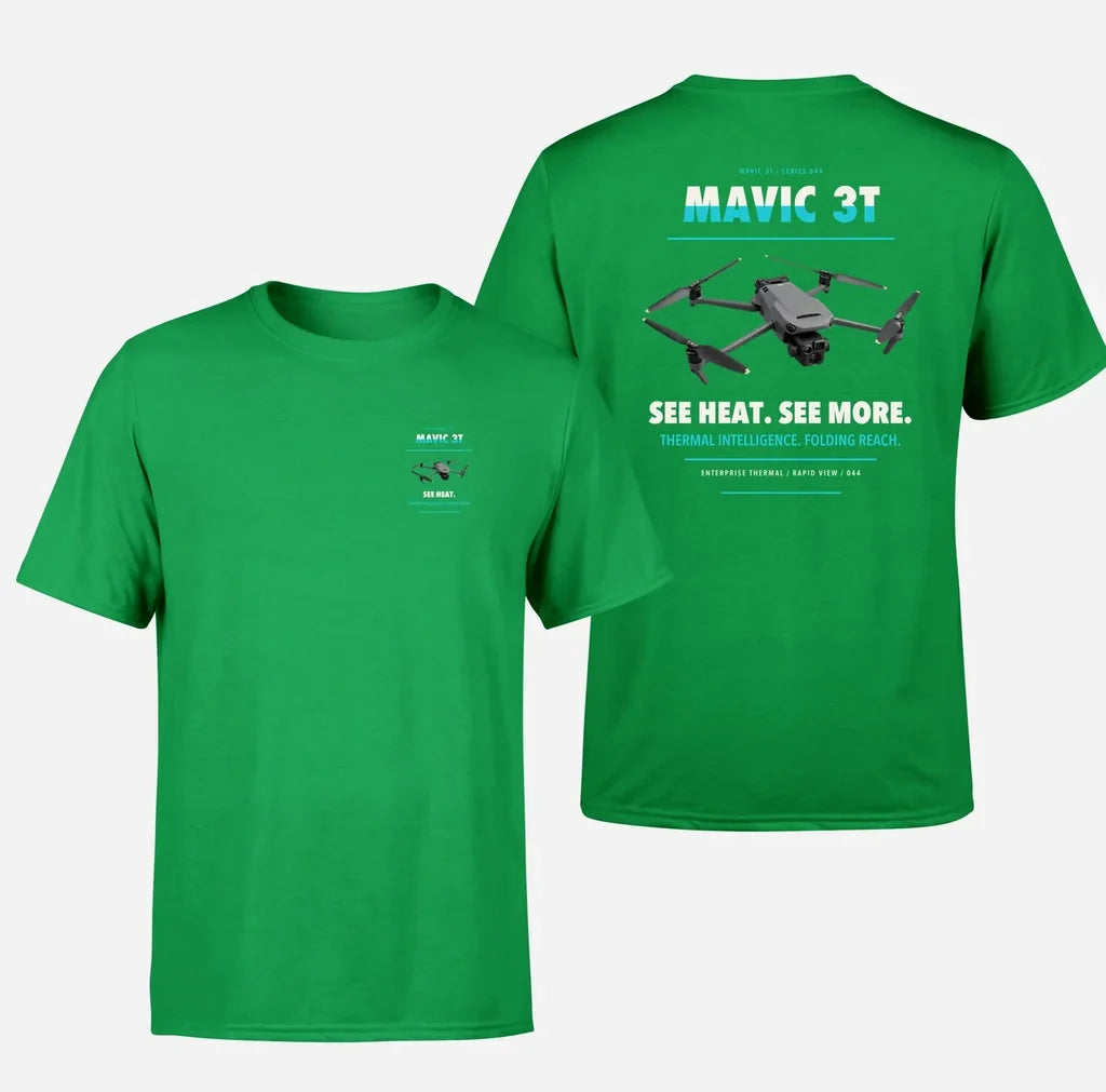 DJI Mavic 3 Thermal design on green t shirt