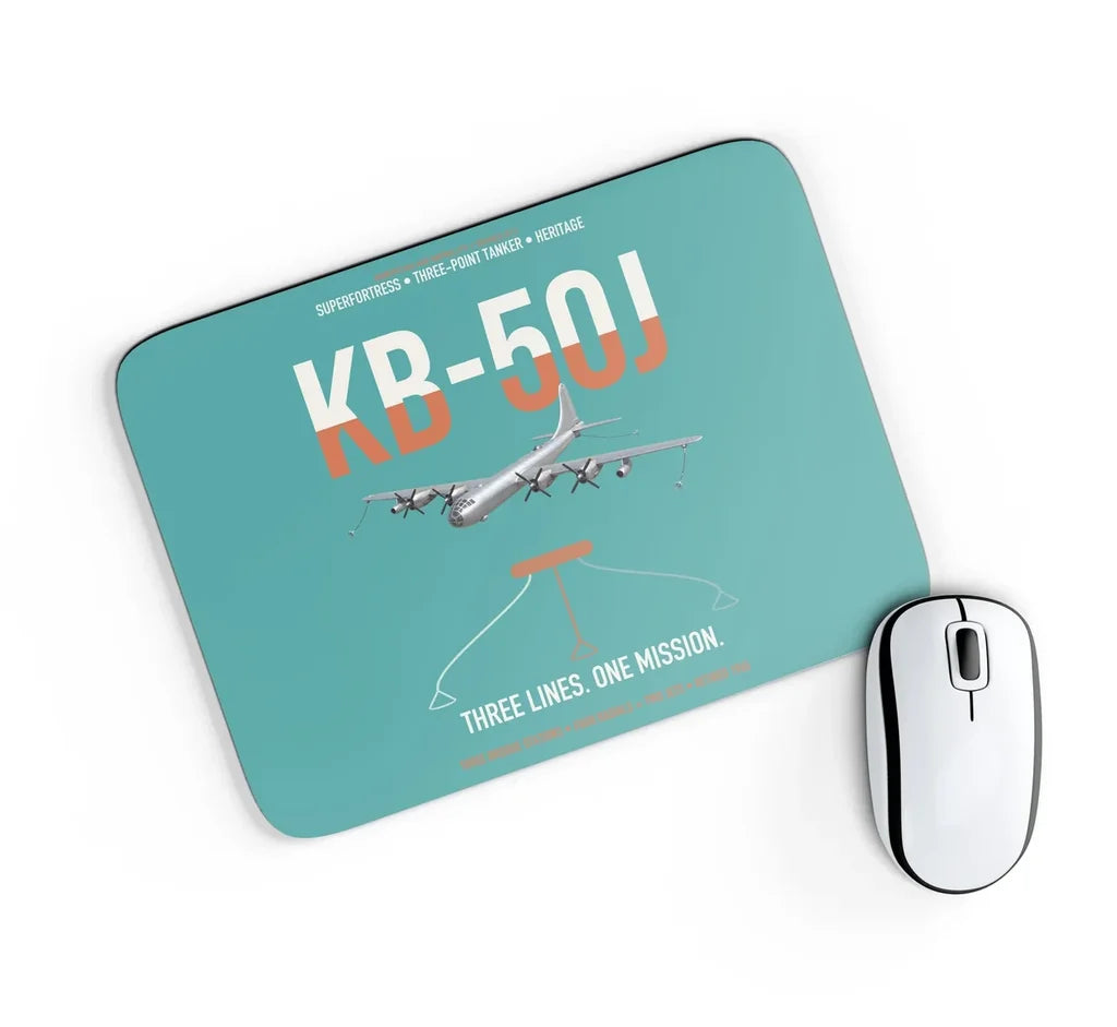 KB-50J Superfortress design on turquoise rectangle mouse pad