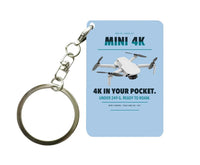 Thumbnail for DJI Mini 4K Key Chain design on light blue key chain