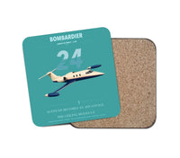 Thumbnail for Bombardier Learjet 24 design on turquoise 1 piece coaster