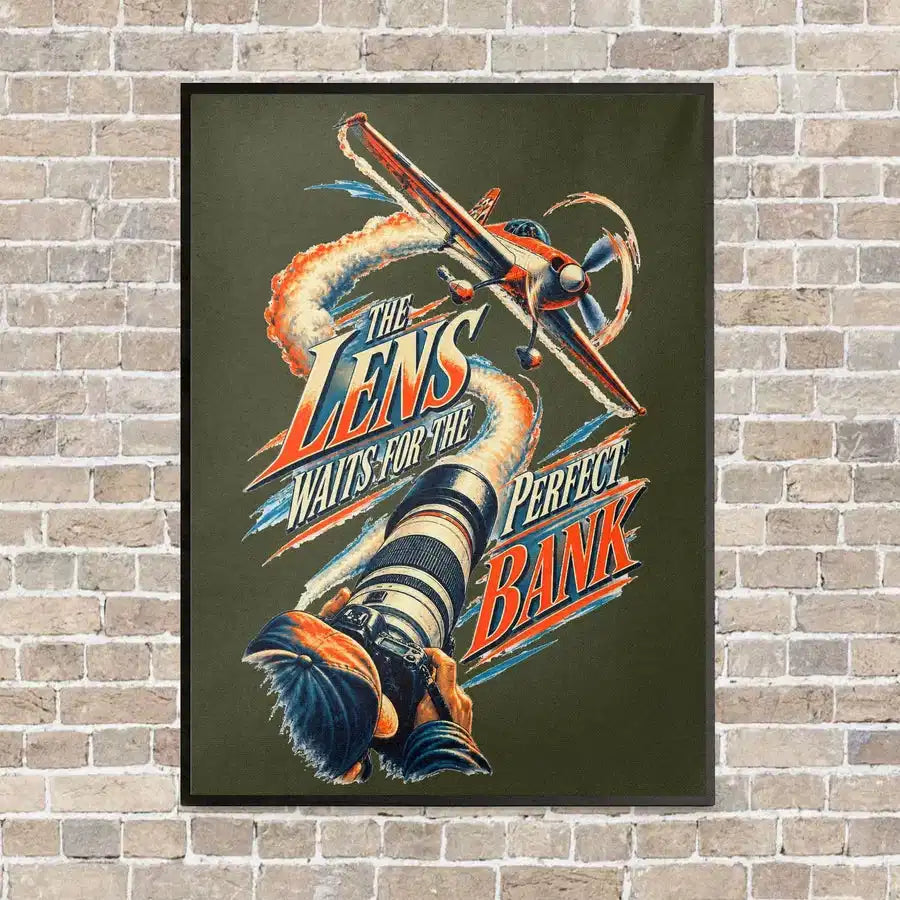 The Lens Waits For The Perfect Bank vertical canvas print - framed - green army background