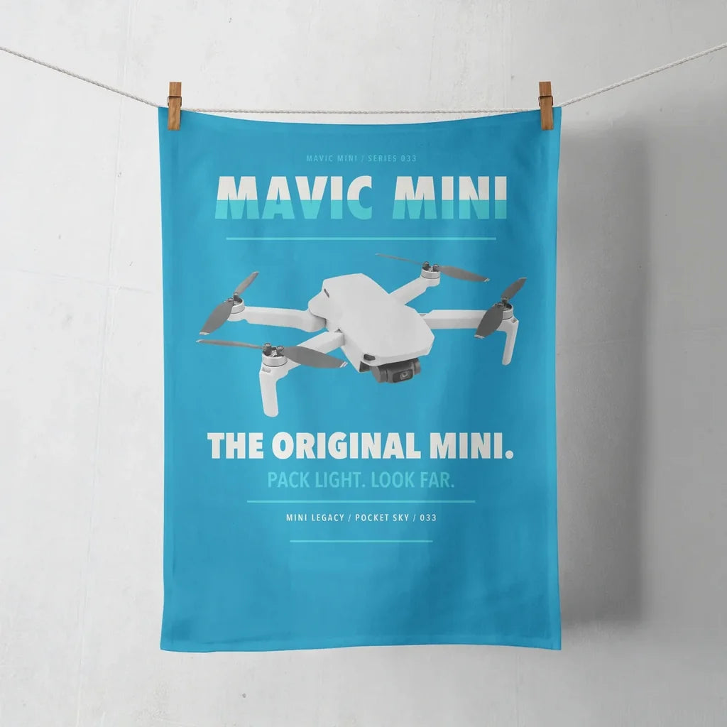DJI Mavic Mini design on turquoise towel