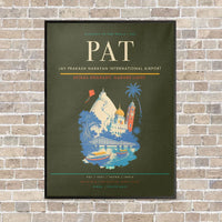 Thumbnail for Jay Prakash Narayan International Airport PAT vertical canvas print - framed - green army background