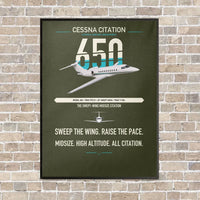 Thumbnail for Cessna Citation 650 - Citation III vertical canvas print - framed - green army background