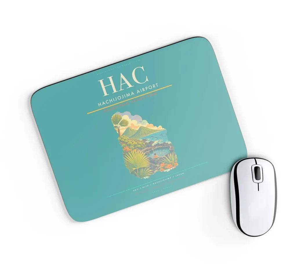 Hachijojima Airport (HAC) design on turquoise rectangle mouse pad