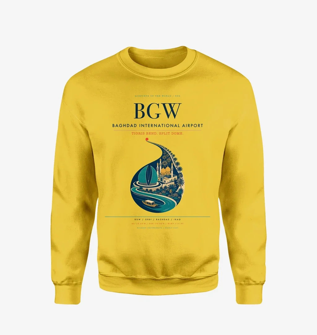 Baghdad International Airport BGW Sweatshirt - Yellow