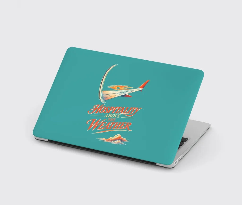 Hospitality Above The Weather design on turquoise MacBook case