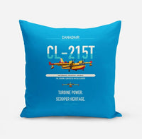 Thumbnail for Canadair CL-215T design on turquoise pillow