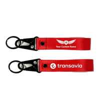 Thumbnail for Transavia France Airlines Hawk-shaped key chain, Red + NAME