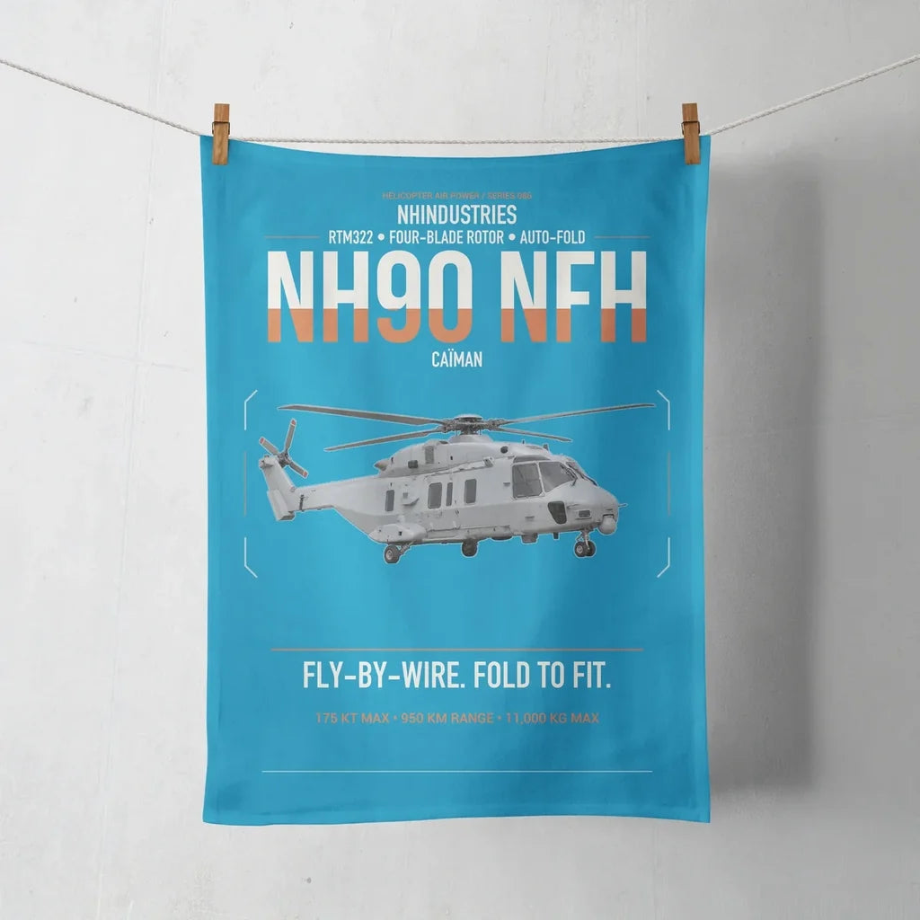NHIndustries NH90 NFH Caïman design on turquoise towel