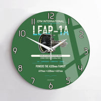 Thumbnail for CFM LEAP-1A design on green no frame wall clock