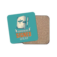 Thumbnail for Dispatch Release Signed Lets Fly design on turquoise 1 piece coaster