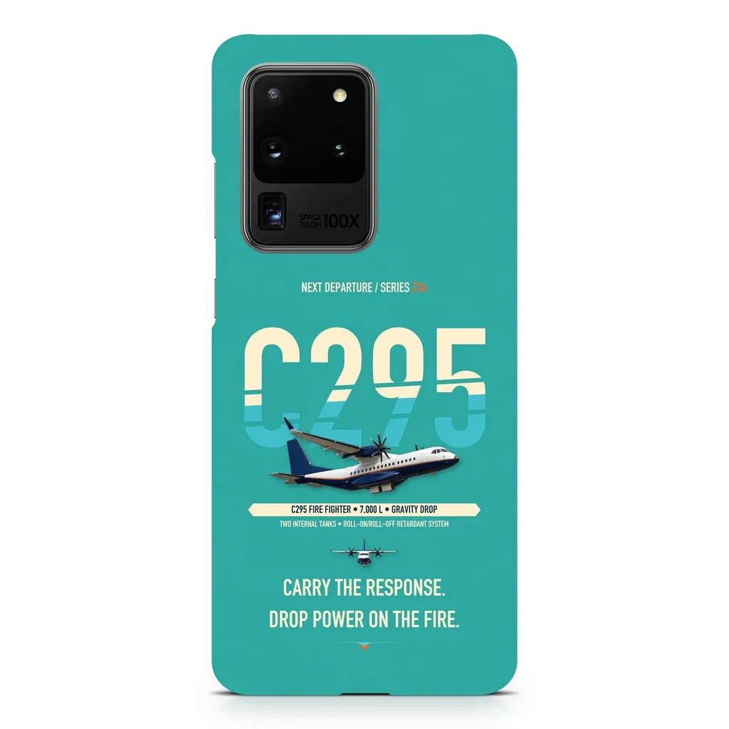 Airbus C295 Firefighter design on samsung case - turquoise