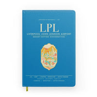 Thumbnail for Liverpool John Lennon Airport (LPL) design on turquoise notebook