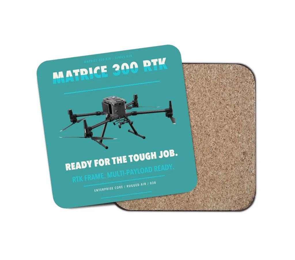 DJI Matrice 300 RTK design on turquoise 1 piece coaster