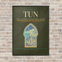 Thumbnail for Tunis-Carthage International Airport TUN vertical canvas print - framed - green army background