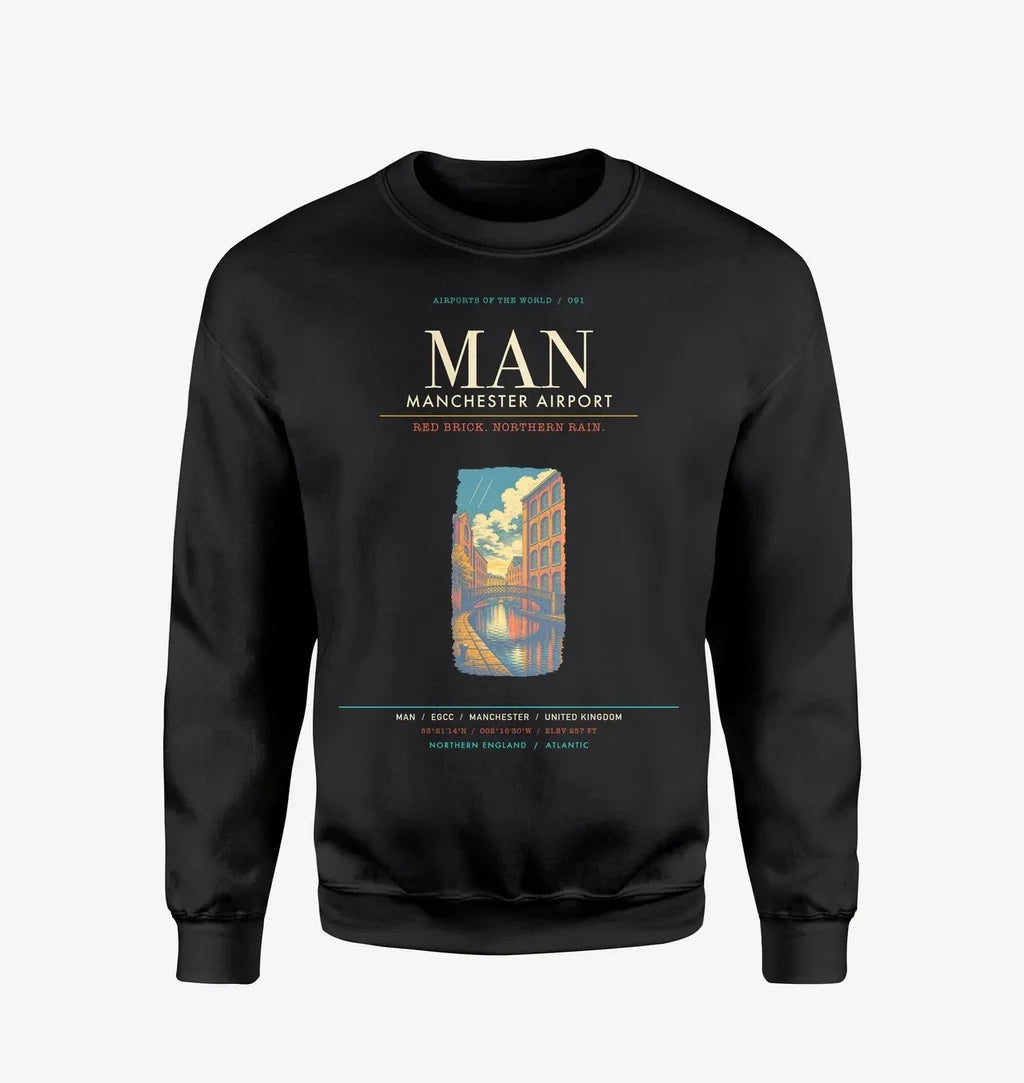 Manchester Airport MAN Sweatshirt - Black