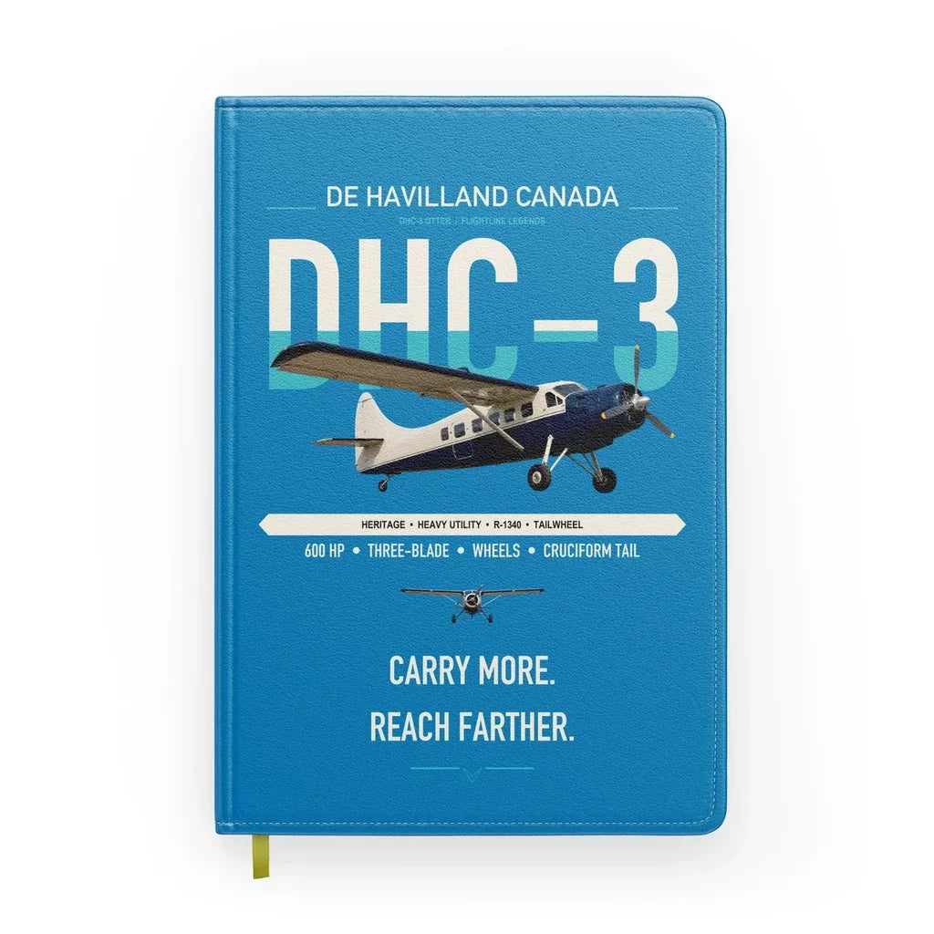 DHC-3 Otter design on turquoise notebook