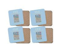 Thumbnail for Alejandro Velasco Astete International Airport CUZ Coaster 4-Pieces-Set - Light Blue