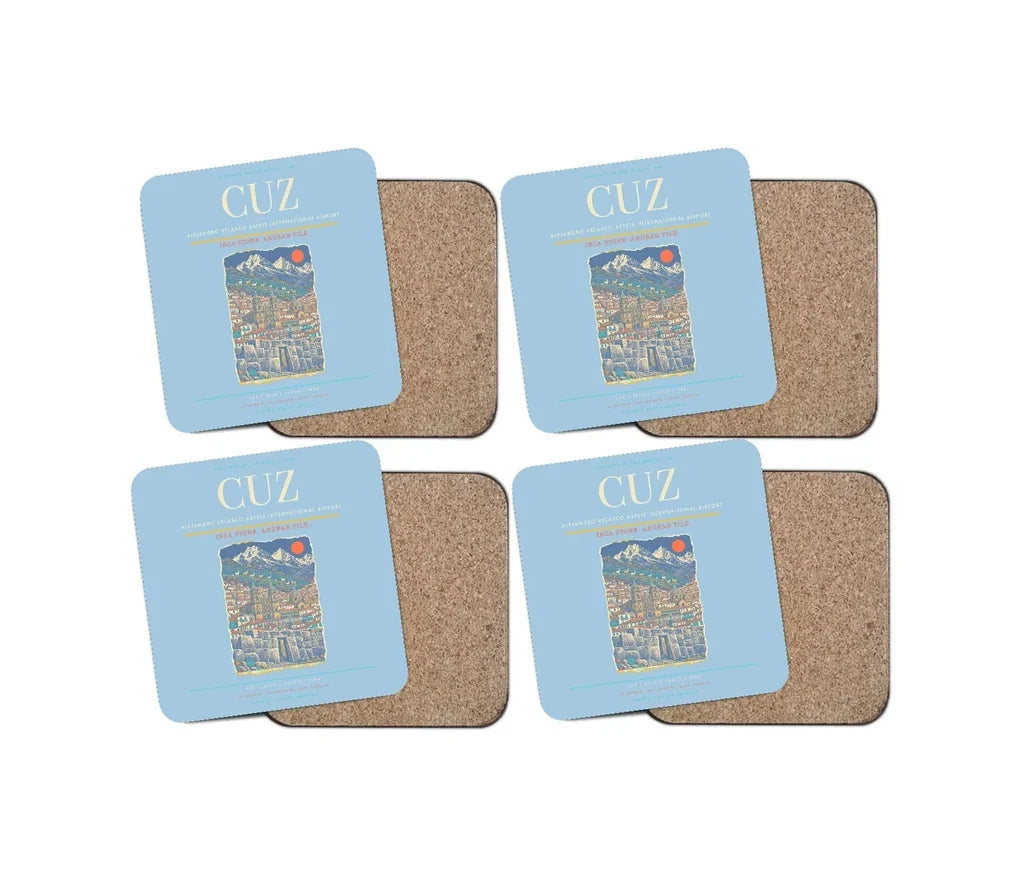 Alejandro Velasco Astete International Airport CUZ Coaster 4-Pieces-Set - Light Blue