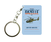 Thumbnail for Westland Gazelle AH1 design on light blue designed key chain, double-side print