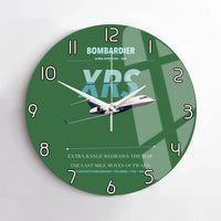 Thumbnail for Bombardier Global Express XRS design on green no frame wall clock