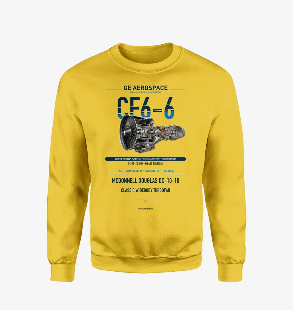 CF6-6 design on yellow sweatshirt