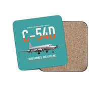Thumbnail for C-54D Skymaster design on turquoise 1 piece coaster