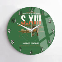 Thumbnail for SPAD S.XIII C.1 design on green no frame wall clock