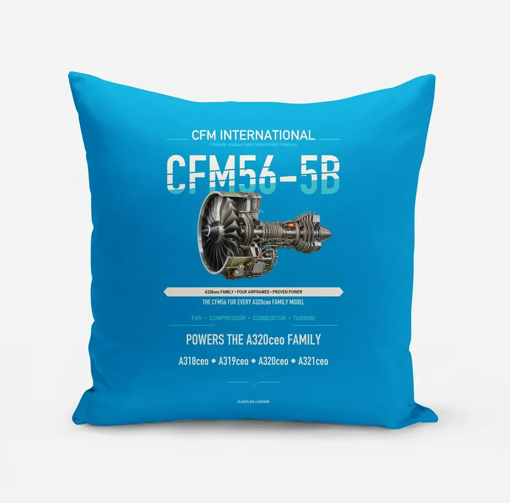 CFM56-5B design on turquoise pillow