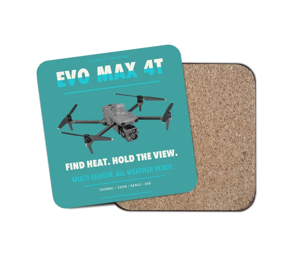 Autel EVO Max 4T design on turquoise 1 piece coaster