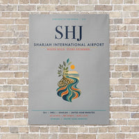 Thumbnail for Sharjah International Airport SHJ vertical canvas print - no frame - light gray background