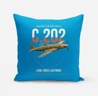 Thumbnail for Macchi C.202 Folgore design on turquoise pillow